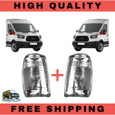 2X Wing Mirror Indicator Lens Light LEFT + RIGHT SET For FORD Transit Mk8 14-26