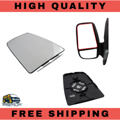 FOR FORD TRANSIT MK8 FRONT LEFT DOOR WING MIRROR GLASS (2014+ONWARDS)