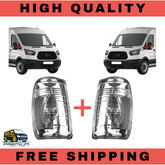 2X Wing Mirror Indicator Lens Light LEFT + RIGHT SET For FORD Transit Mk8 14-26