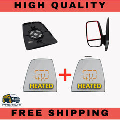 FOR FORD TRANSIT FRONT RIGHT & LEFT PAIR DOOR WING MIRROR GLASS HEATED 2014+2026