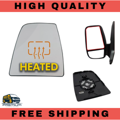 FOR FORD TRANSIT MK8 FRONT WING MIRROR GLASS HEATED LEFT PASSENGER SIDE 1823986