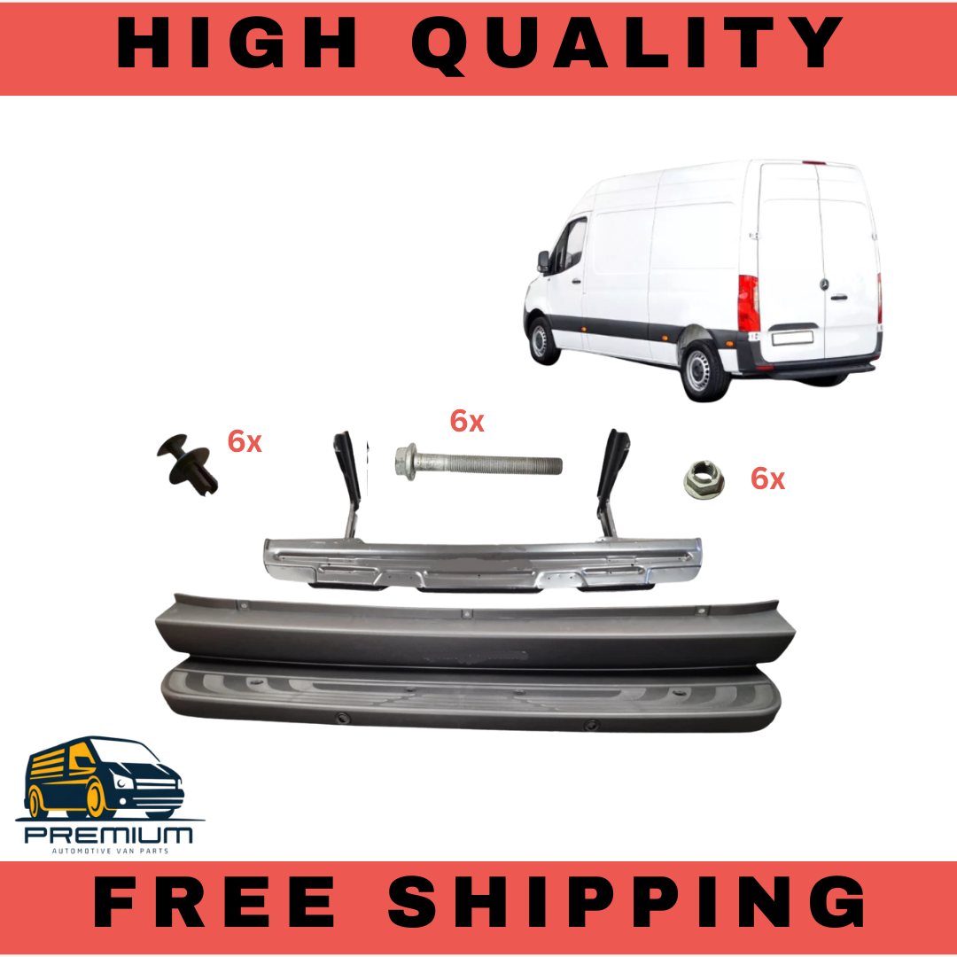 For Mercedes Sprinter Rear Back Metal Step Plus Plastic Cover 2018 2026 with sensor Holes