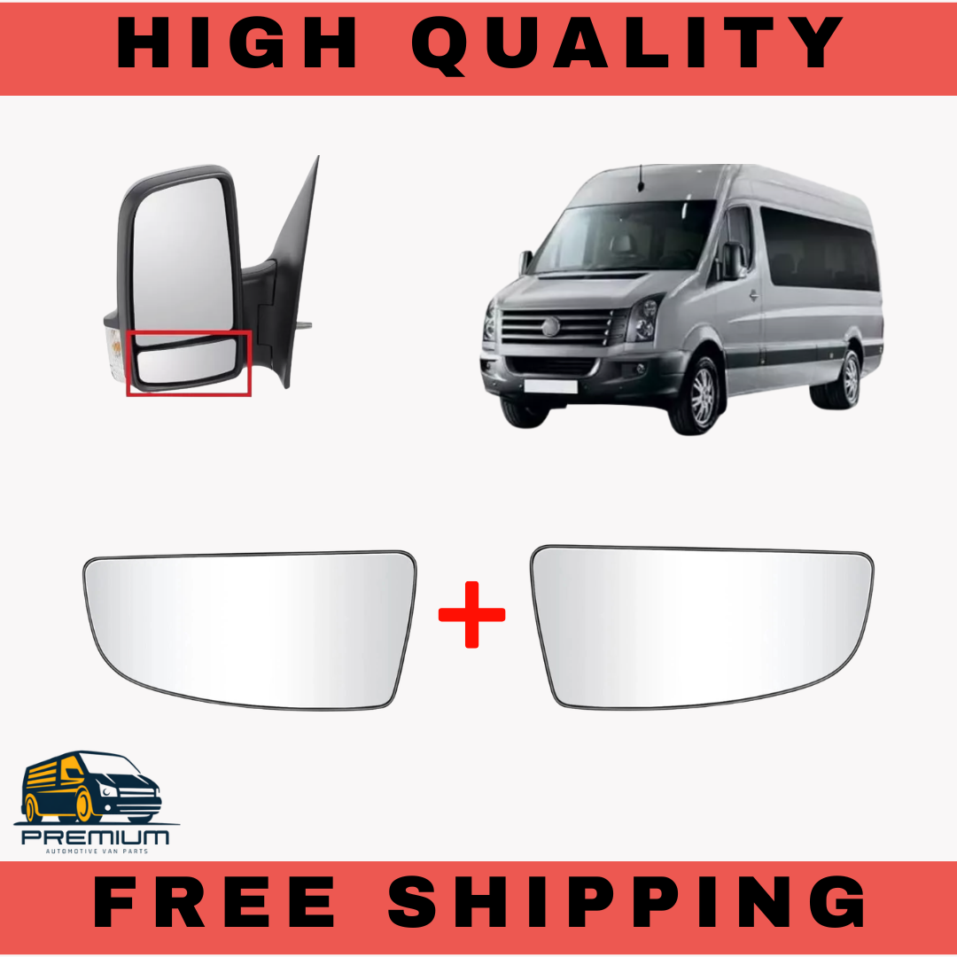 2x Front Lower Door Wing Mirror Glass For Ford Transit MK8 2014-2026 Left+Right